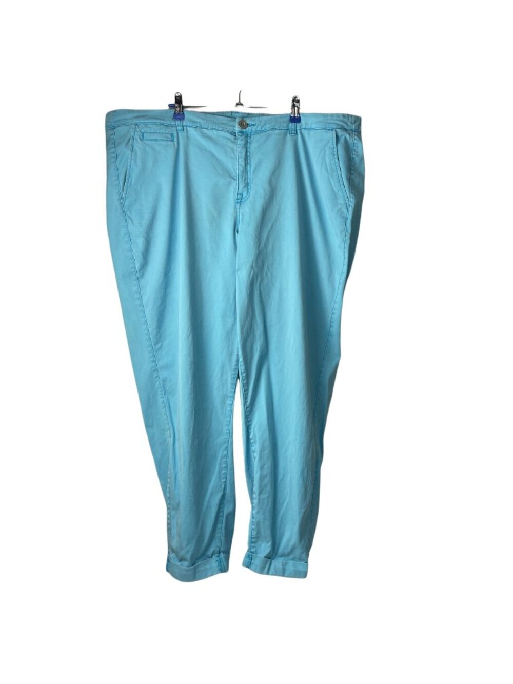 Lane Bryant Women’s Size 24 Blue Chino Pants Roll Cuff Tapered Leg
